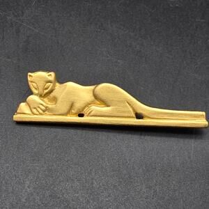 SLAM Calder Cat Cat Brooch Gold Tone Art Museum